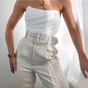 Zara High Waisted Belt Trousers